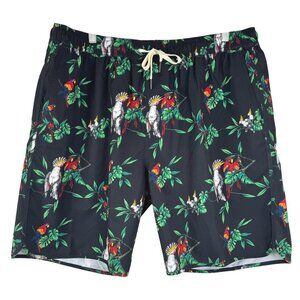 Fair Harbor Anchor Swim Trunks 2XL Black Parrot Party Lined Multicolored SS-2245